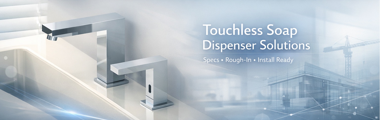 Touchless soap dispenser technical sheet banner for AEC coordination